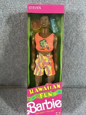 Barbie Hawaiian Fun Steven AA Beach N Fun 1990 Mattel Boom Box Visera NRFB DE COLECCIÓN Foto 1 de 4