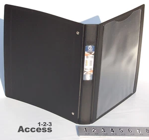 3 PK Exceed Heavy Duty 3 Anillos Carpeta 1"" Pulgada Un Toque Bolsillos Abiertos Negro A1 - Imagen 1 de 12
