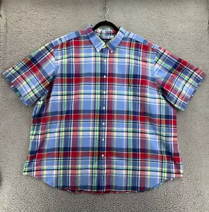 POLO RALPH LAUREN Shirt Mens 4XB Madras Plaid Flesh Pony Button Down Oxford - Picture 1 of 17
