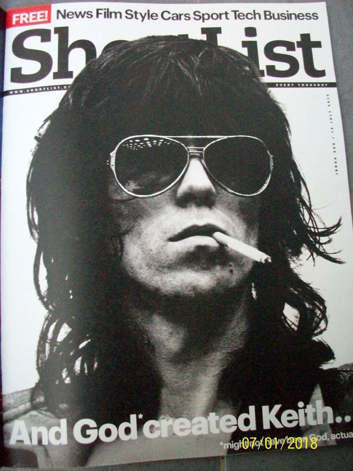SHORTLIST KEITH RICHARDS Issue 233 12 JULY 2012 Short List The Rolling Stones - Image 1 of 1