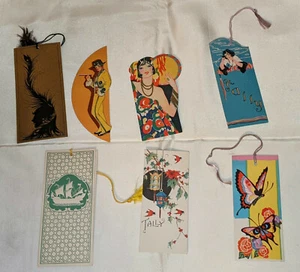 7 Bridge Talley Cards 1920s Art Deco Flapper Girls Dapper Gent Floral Ship More - Picture 1 of 5