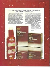 1982 Meguiar's Car Products Vintage Magazine Print Ad From Parade Program - Picture 1 of 1