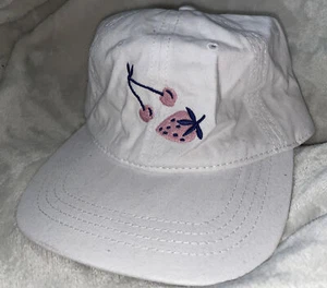 Strawberry & Cherry White FabFitFun Summer ‘18 Baseball Cap Hat Adjustable NWOT - Picture 1 of 3