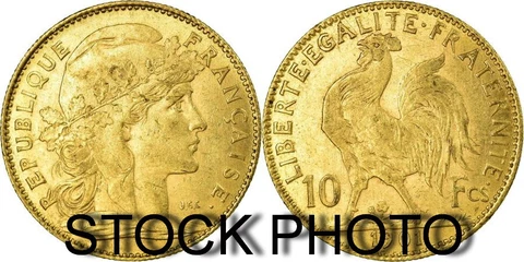 1901 - 1912 FRANCE 10 FRANCS .900 FINE GOLD .0933 AGW PARIS VF+ KM846 COIN STOCK Cover