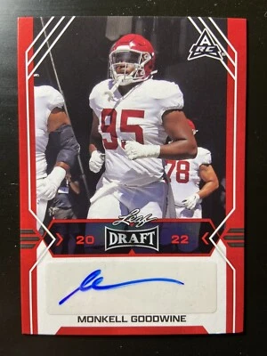 2022 Leaf Draft Football MONKELL GOODWINE BA-MG2 Auto - Image 1 of 2