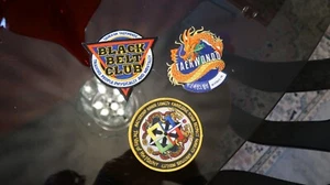 TAEKWONDO PATCHES (3) PCS. TAEKWONDO, BLACK BELT CLUB, & MASTERSHIP PATCHES NICE - Picture 1 of 5