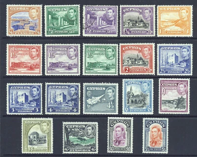 Chipre Rey Jorge VI 1938-51 El conjunto pictórico completo SG 151 a SG 163 COMO NUEVO Foto 1 de 2