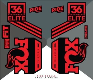 Calcomanías/pegatinas horquilla Fox 36 Performance Elite 2018 - rojas - con licencia de Fox - Imagen 1 de 1