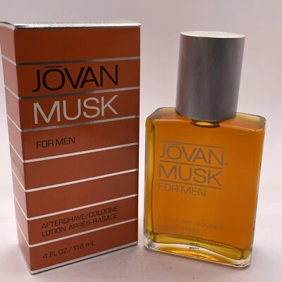 JOVAN MUSK para hombre para después del afeitado/colonia 4 OZ ~ Versión antigua DE COLECCIÓN *DESCONTINUADO* Foto 1 de 4
