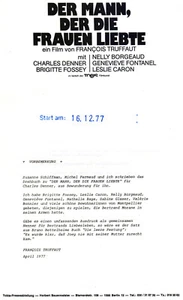 Der Mann, der die Frauen liebte - Francois Truffaut, Charles Denner - Presseheft - Bild 1 von 1