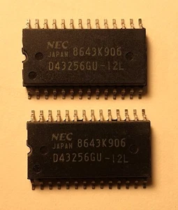 2x d43256GU-12L 256k-bit CMOS Static Ram 32k-Word by 8-bit so28 NEC - Picture 1 of 1