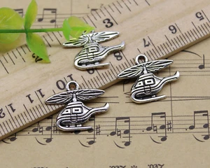 10/30/50/100X Jewelry Making DIY Helicopter Charms Pendants 16x20mm - Picture 1 of 3
