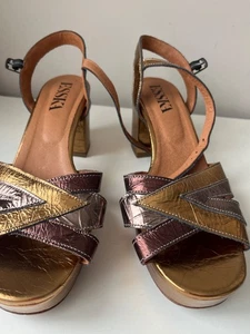 esska party wedding metallic gold sandals size 40 uk7 worn once - Picture 1 of 5