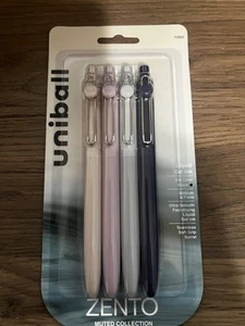 Uni-ball Zento Gel Tinte Tintenroller, 4 schwarze mittlere Spitze glatt schreibende Stifte - Bild 1 von 7