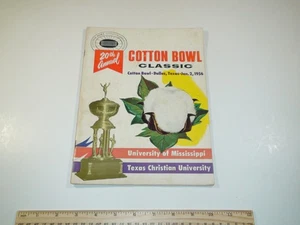 1956 Cotton Bowl Classic Football Program Mississippi vs TCU - Picture 1 of 13