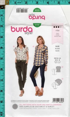 Misses' Blouse Burda style Sewing Craft Pattern 6326 8-18 NEW! UNCUT! FREE SHIP! - Image 1 of 3