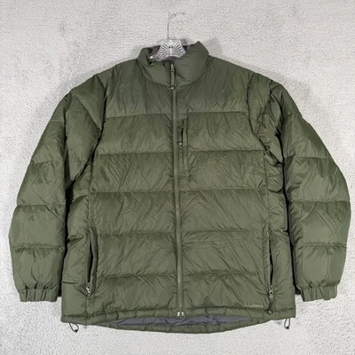 LL Bean Jacket Mens Large Green Goose Down Puffer Full Zip Winter Outdoor Coat - Image 1 of 4