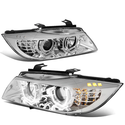 Fitfor 2009-12 BMW E90 325i 328i 335i Sedan LED U-Halo Projector Headlight Lamps - Image 1 of 4