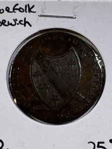 1792 Great Britain Norfolk Norwich Halfpenny Conder Token Bolingbroke's - Picture 1 of 9