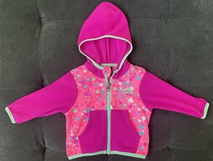 Chaqueta de otoño The North Face 3/6M polar con capucha cremallera completa para bebé niña - Imagen 1 de 6