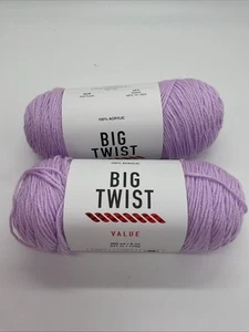 Big Twist Value Garn Menge 2 Knäuel Farbe weich lila je 6 Unzen Neu - Bild 1 von 6