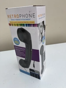 Retro Handset Black Wired for Apple samsung Samrtphone 3.5mm Jack Phone - Zdjęcie 1 z 6