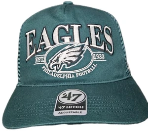 New Mens '47 Brand Hitch Deluxia NFL Philadelphia Eagles Snapback Hat Green - Picture 1 of 6