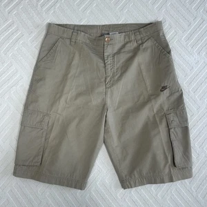 Nike Shorts Mens W40 Beige Ripstop Cargo Utility Combat Military Y2K Swoosh - Picture 1 of 9