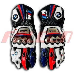 BMW M1000RR Motorcycle Gloves Leather Racing Gauntlets | BMW Riding Gear - Bild 1 von 7