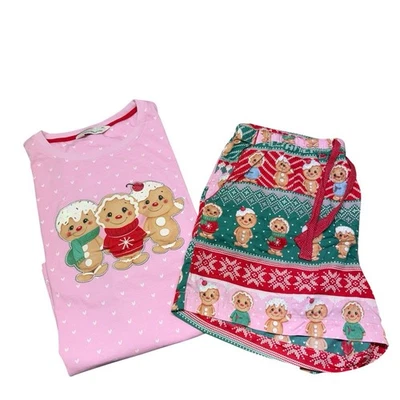 Peter Alexander Rosa Rojo Vacaciones Pan de Jengibre Navidad Shortie Pijama Set XL USADO EN EXCELENTE ESTADO Foto 1 de 4