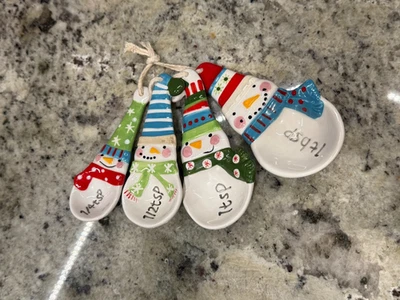 Pier 1 Imports Snowman Measuring Spoons, Christmas Snowman Kitchen  - Image 1 of 4