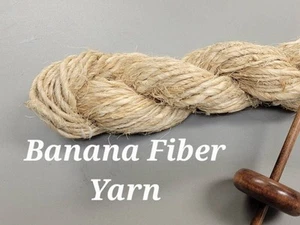 Banana Fiber Yarn Skein, Approx. 35 Yards / 3.5 ounce. Bast Fiber, Natural. - Picture 1 of 5