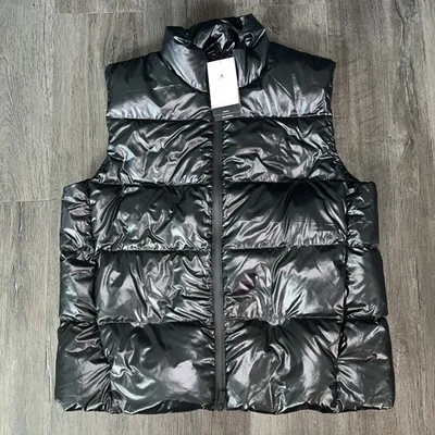 Nike Air Jordan Para Hombres Calentador de Cuerpo Grande Chaleco Puffer Chaqueta Negro Ajuste Térmico NUEVO Foto 1 de 4
