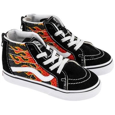 Vans Toddler Sk8-Hi Zip Pixel Flame Black/ Red Shoes Black/Red 4 - image 1 of 4