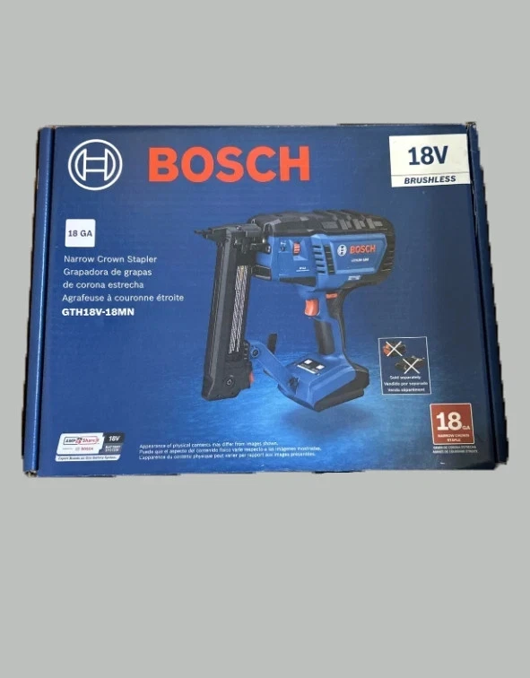 Grampeador de coroa estreita Bosch 18V sem escova calibre 18 (ferramenta nua) - Imagem 1 de 1
