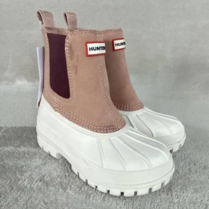 Hunter Sutton Boots Womens Size 5 Pink Insulated Chelsea Duck Snow Waterproof - Picture 1 of 11