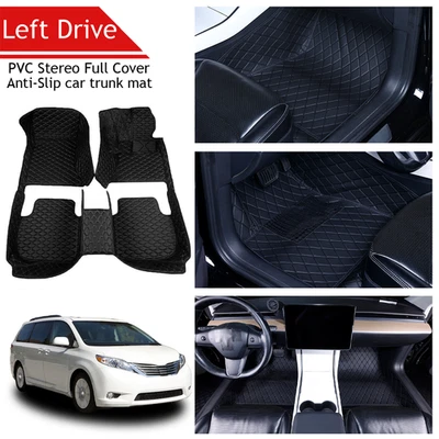 Alfombrillas de PVC Toyota Sienna 2011-2019, juego de revestimiento de piso de 7 plazas para todo tipo de clima Foto 1 de 4