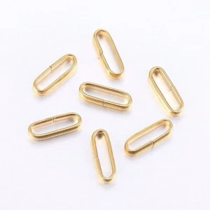 100 piezas Conectores de enlace rápido de acero inoxidable anillos de unión ovalados dorados 10x3,5 mm - Imagen 1 de 2