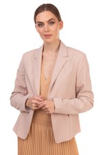 RRP €270 LALTRAMODA Blazer Jacket Size IT46 L Beige Fully Lined Single-Breasted