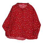 Koszula wzorzysta w kwiaty Enisse - 3XL czerwona bawełna