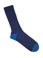 🇬🇧  Hard Wearing Men's Thick Chunky Cotton Contrast Socks 6-11 Navy Royal Blue