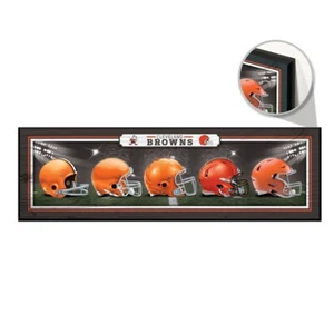 CLEVELAND BROWNS HELMET DESIGN THROUGHOUT THE YEARS WOOD SIGN 9"x30" WINCRAFT 🤠 - Picture 1 of 1