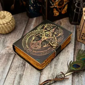 Travel Leather Journal Writing Notebook Rustic Leather Book of Shadows Notebook - Picture 1 of 10