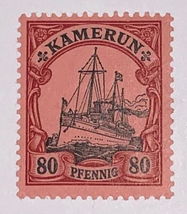 Travelstamps: Germany German Kamerun Stamps Kaiser’s Yacht mint OG LH UnWMK 80pf - Picture 1 of 5