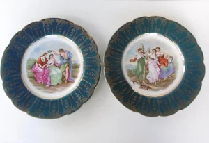 DEUX GRANDES ASSIETTES ANCIENNES DÉCORATIVES - DÉCOR PAR A KAUFMANN - Imagen 1 de 7
