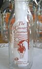 Vintage The Country Creamery Canastota NY Clear Glass 1/2 Litre Milk Bottle ~  