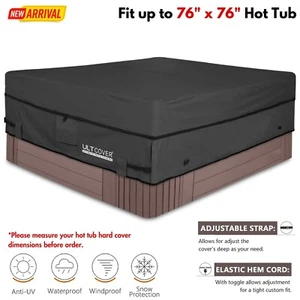76" x 76" Hot Tub Pool Spa Cover Cap Heavy Duty Sun Protector UV Water Resistant - Picture 1 of 8