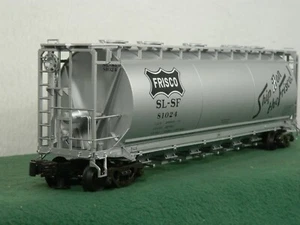 ATLAS FRISCO SILVER 6-BAY CYLINDERICAL HOPPER CAR #6333-2 O SCALE 3 RAIL LNIB - Picture 1 of 12