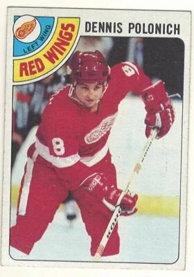 1978-79 TOPPS # 106 DENNIS POLONICH RED WINGS HOCKEY CARD - NICE AND NO CREASES - Image 1 of 2