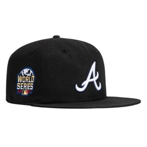 '47 Brand Black Dome Sureshot Captain Atlanta Braves Snapback Hat - Black - Picture 1 of 4